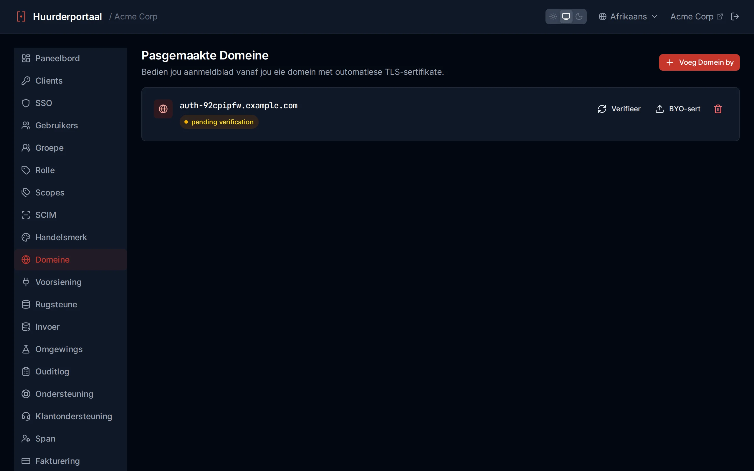 Pasgemaakte Domeine