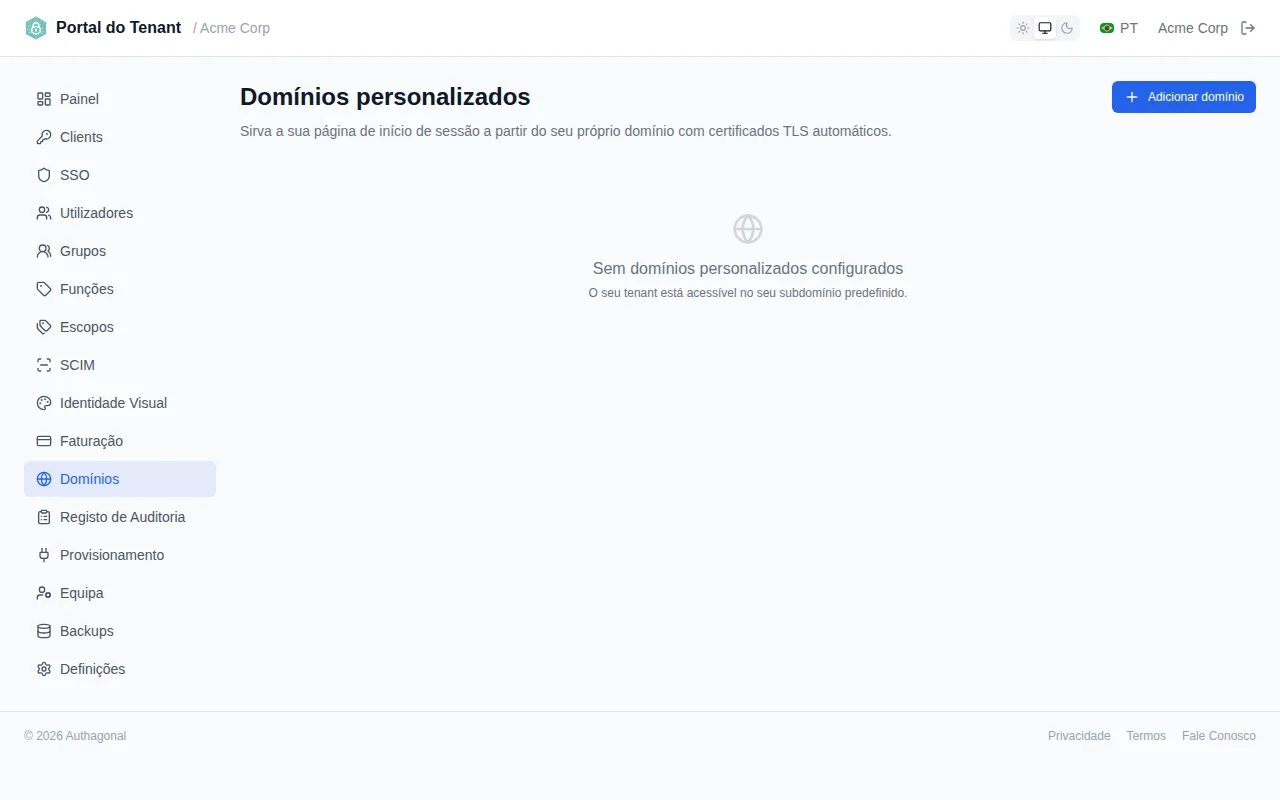 BYO certificate upload form with certificate and private key PEM fields